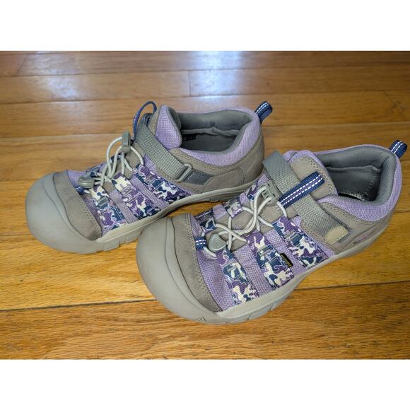 Keen Purple Gray Geometric Hiking Shoes Trail Outdoor Gorpcore Women's 7 - Picture 1 of 9